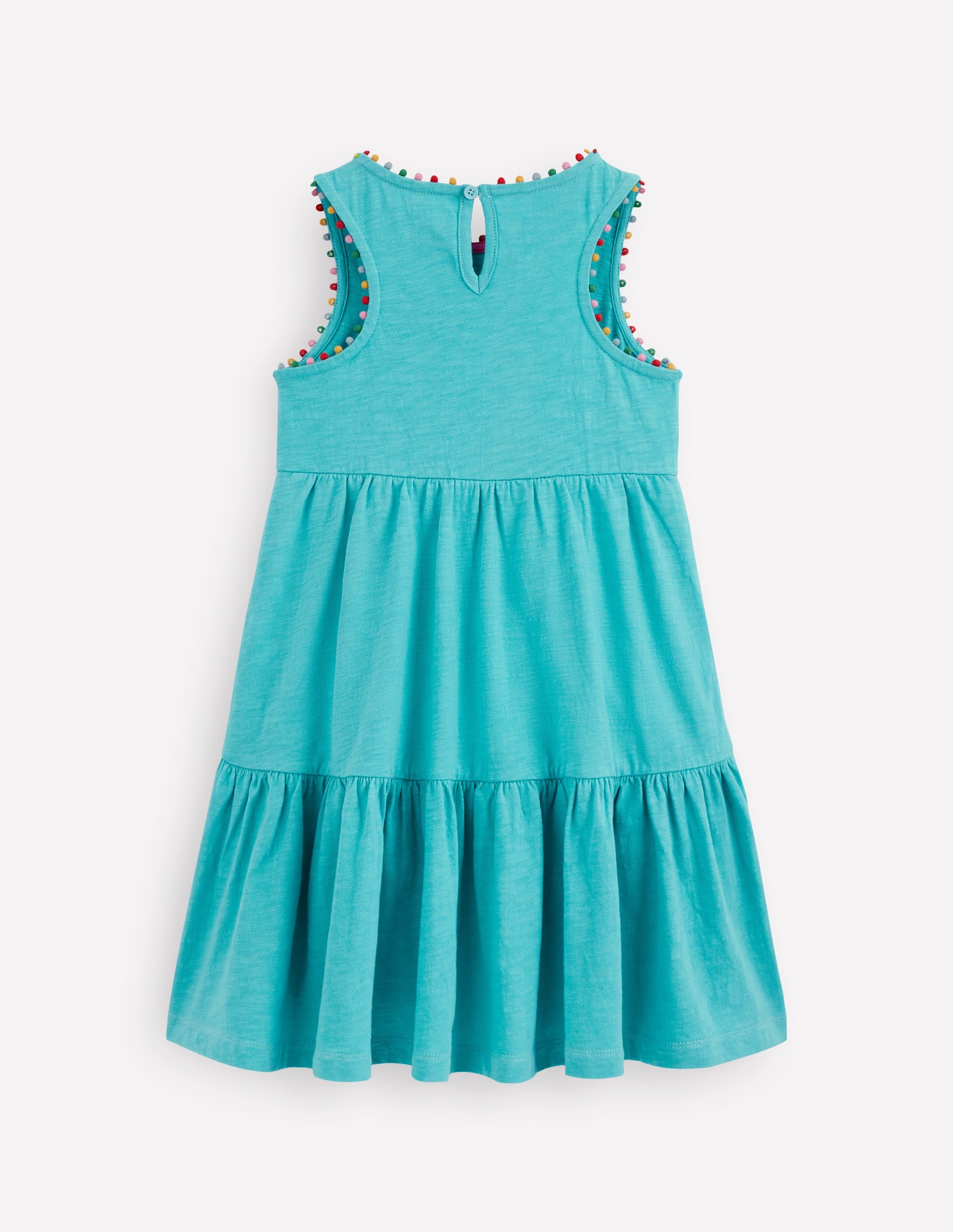 Ali Pom Trim Jersey Dress-Caribbean Blue - Image 2