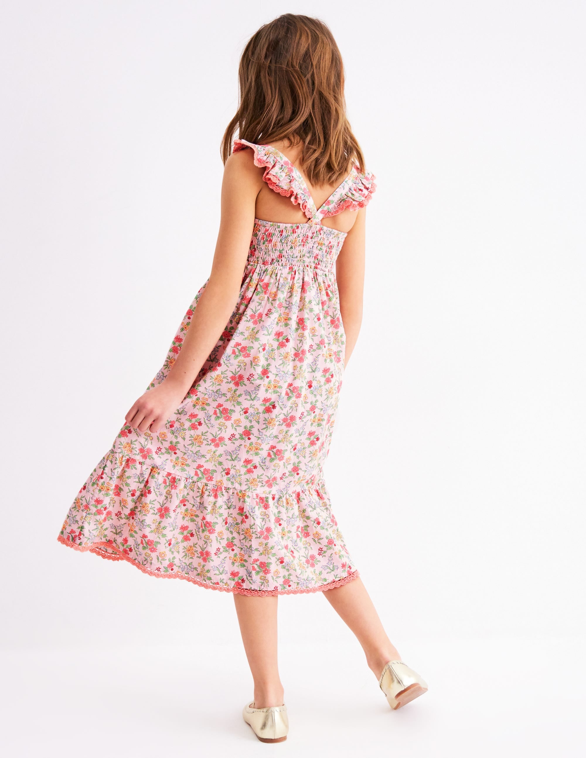 Luella Frill Maxi Sundress-Chalk Pink Garden Ditsy - Image 2