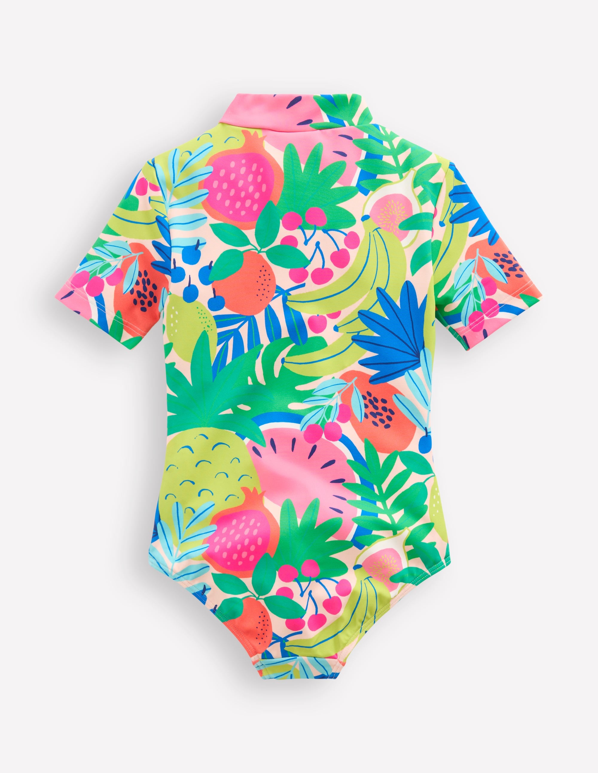 Short-sleeved Swimsuit-Multi Tropical Fruit - Image 2