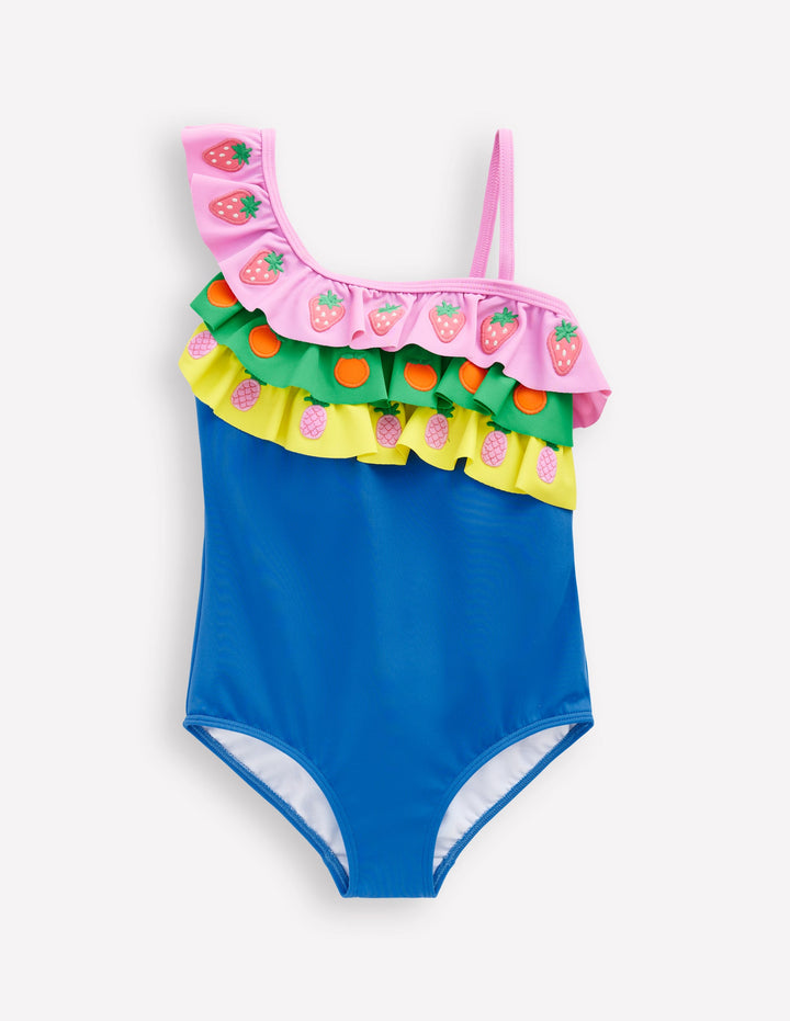Lila One Shoulder Swimsuit-Multi Fruit