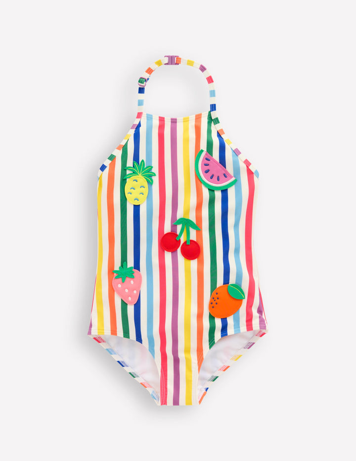 Ellery Fun Logo Swimsuit-Rainbow Stripe Fruit