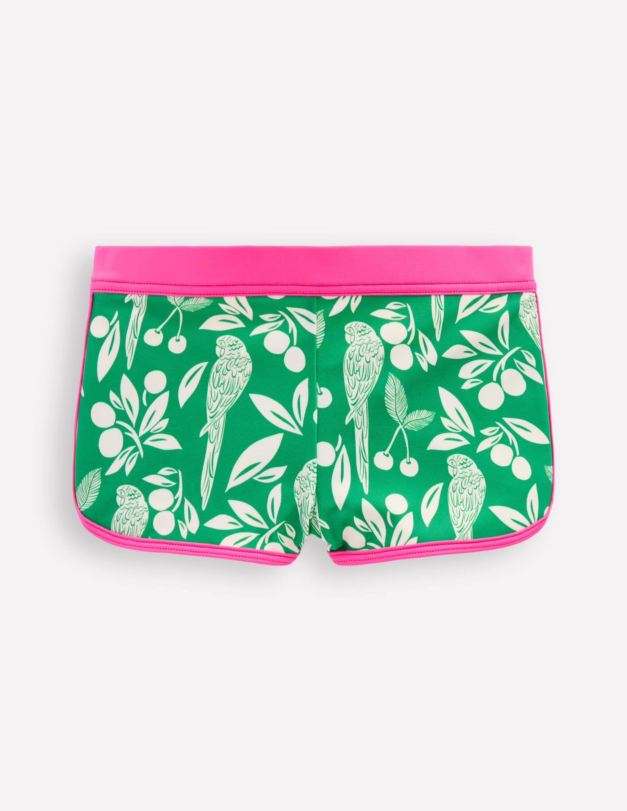 Patterned Swim Shorts-Rich Emerald Parrot Palm - Image 1