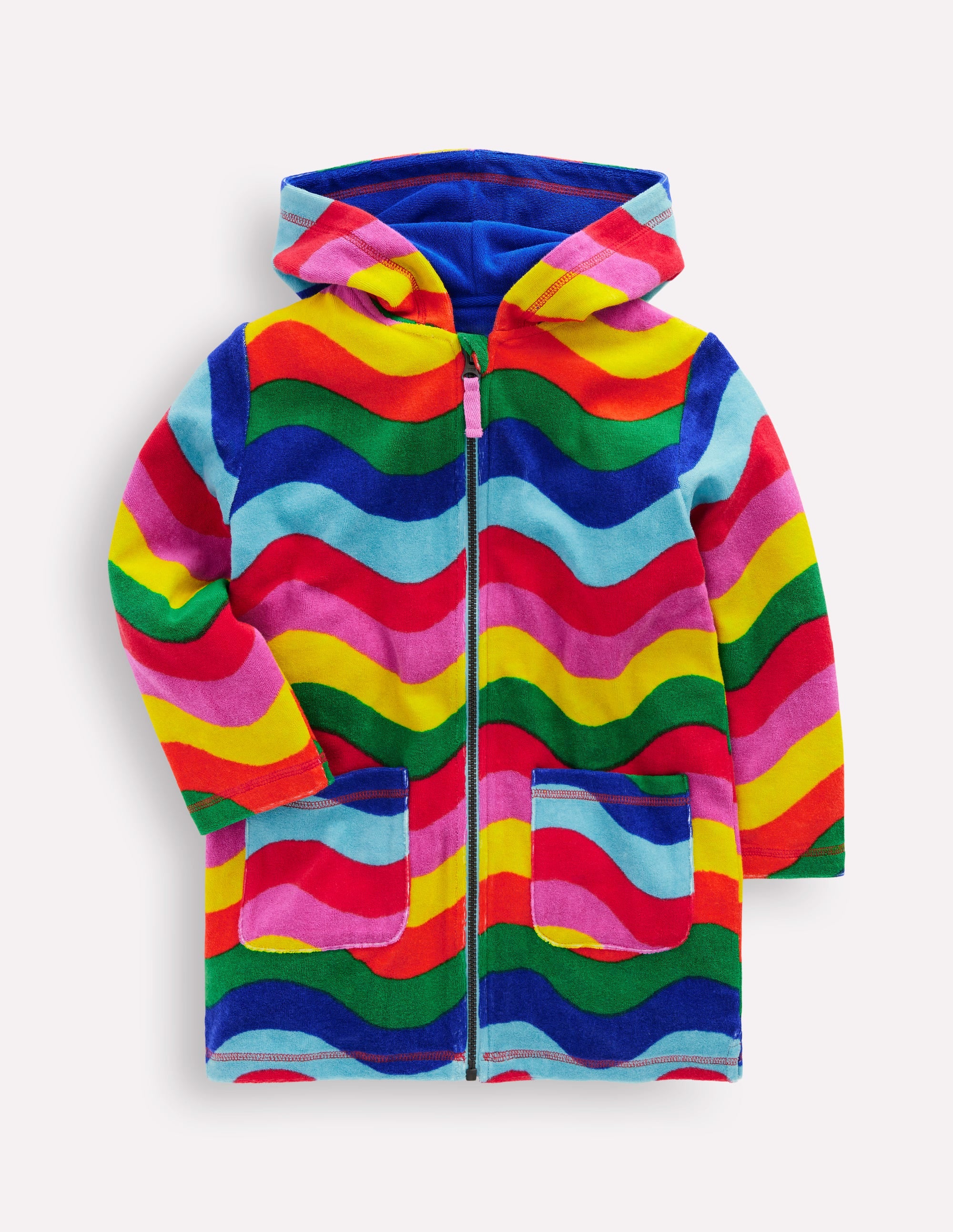 Romie Towelling Zip Throw-On-Multi Wave Stripe - Image 1