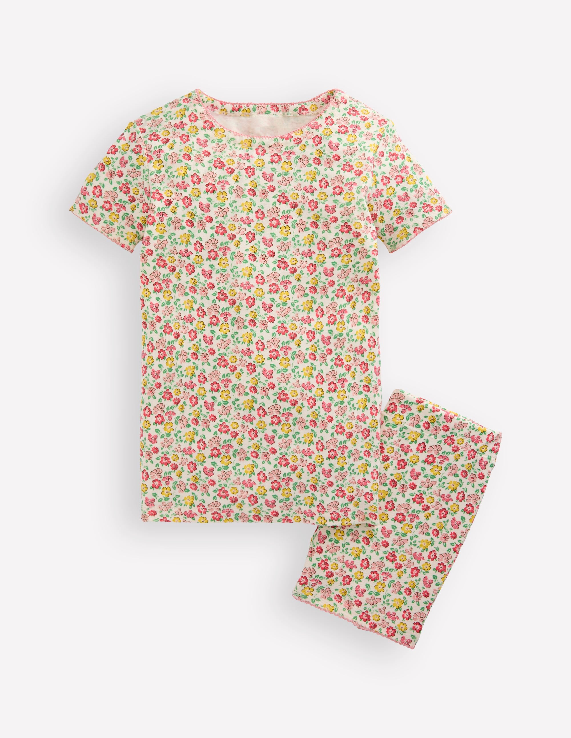 Snug Short John Pyjamas-Multi Summer Flowerbed - Image 4