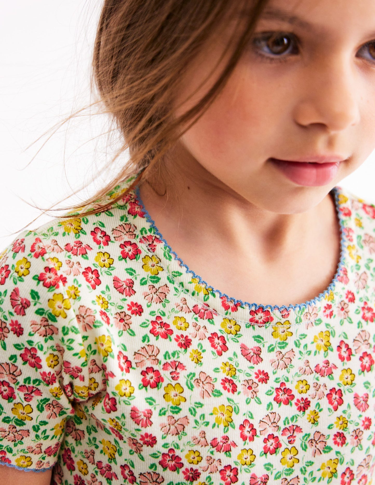 Snug Short John Pyjamas-Multi Summer Flowerbed