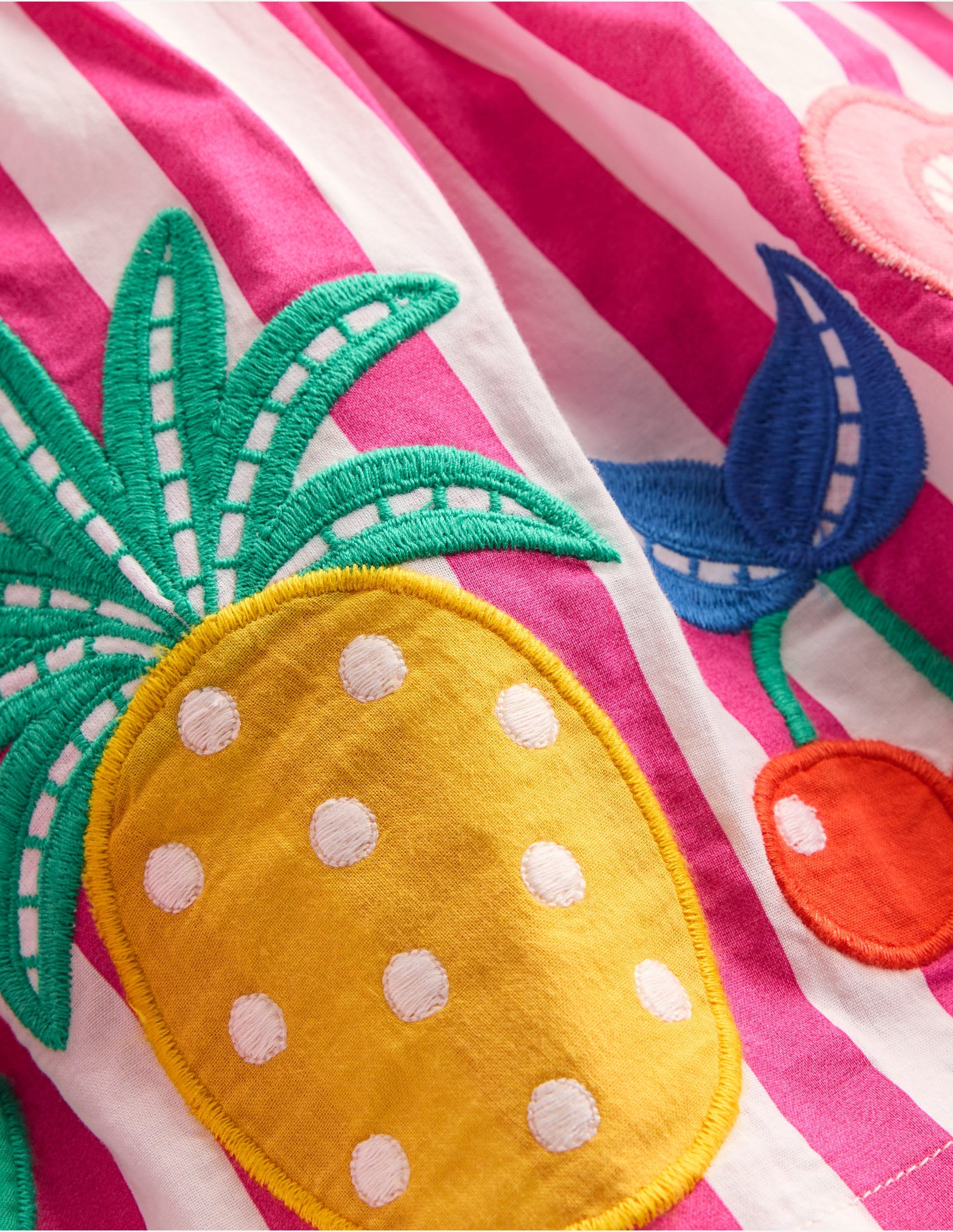 Appliqué Skirt-Fruit Pink Stripe - Image 3