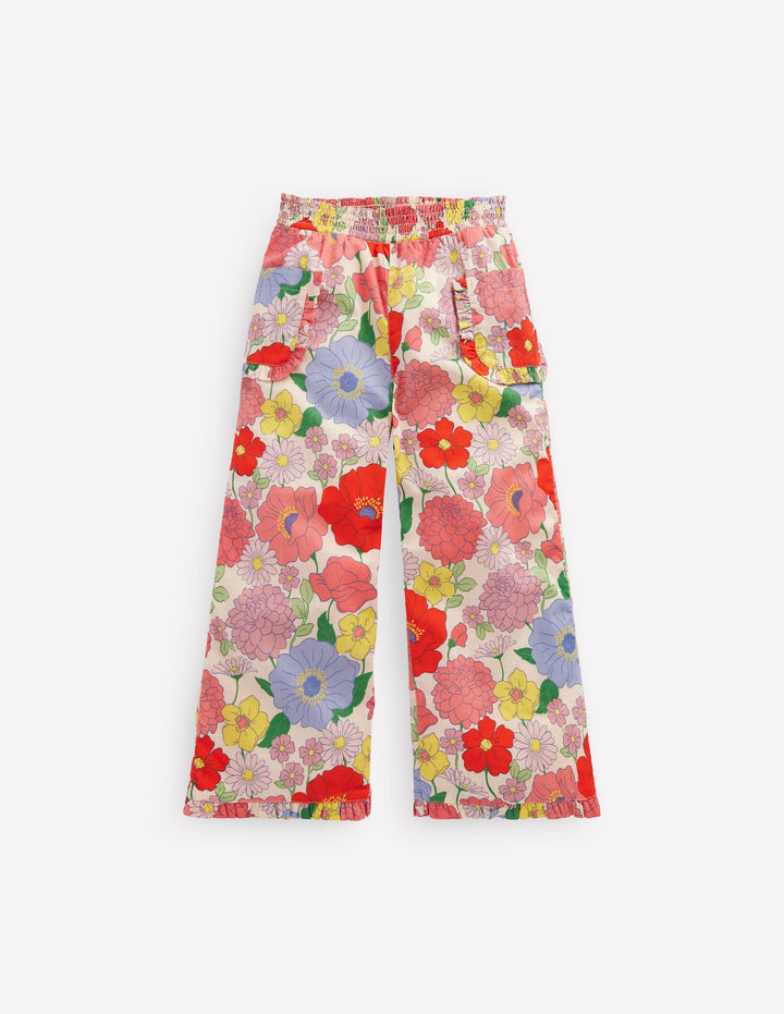 Nostalgic Frill Trousers-Multi Summer Garden