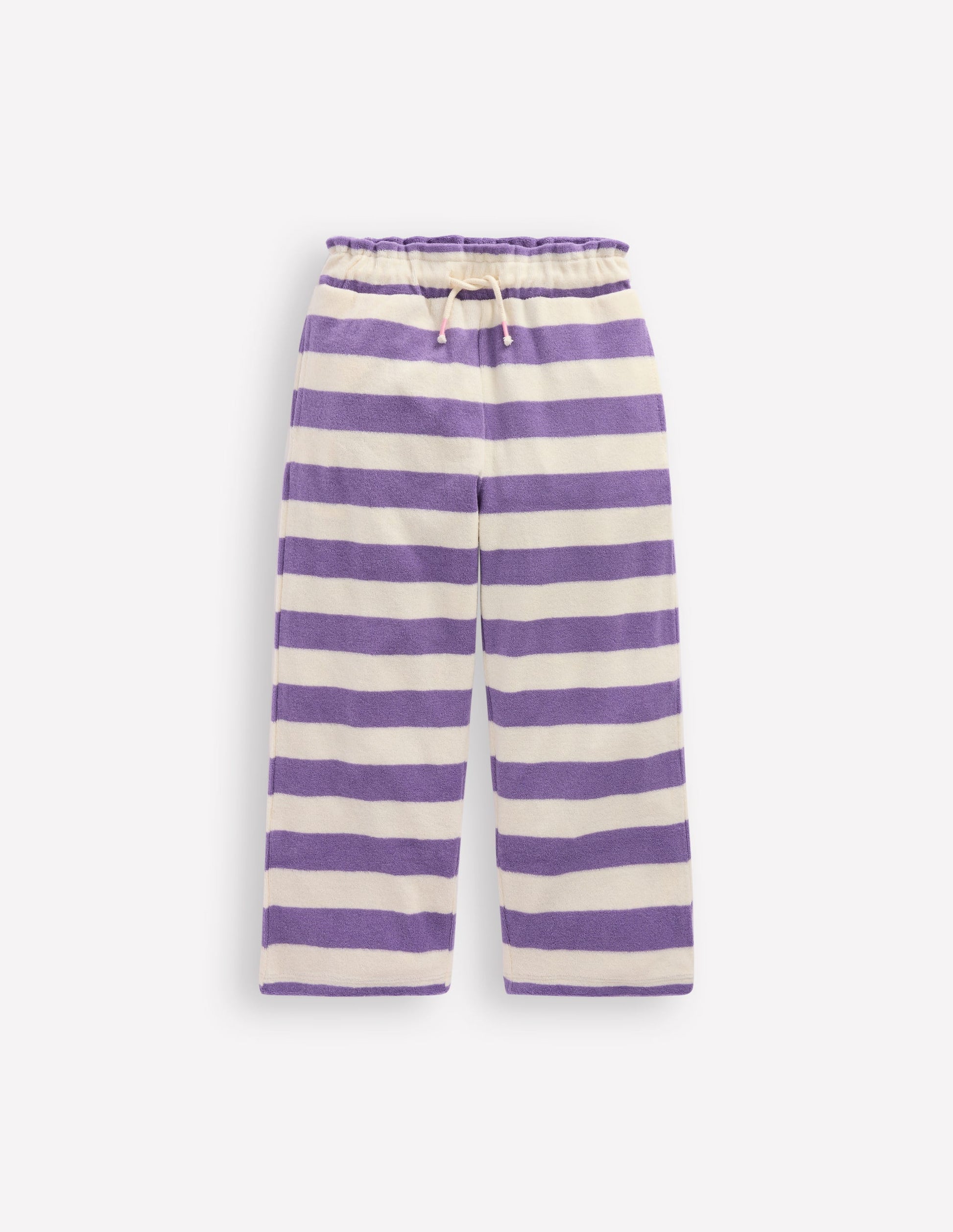 Towelling Trousers-Soft Ivory/Aster Purple-1