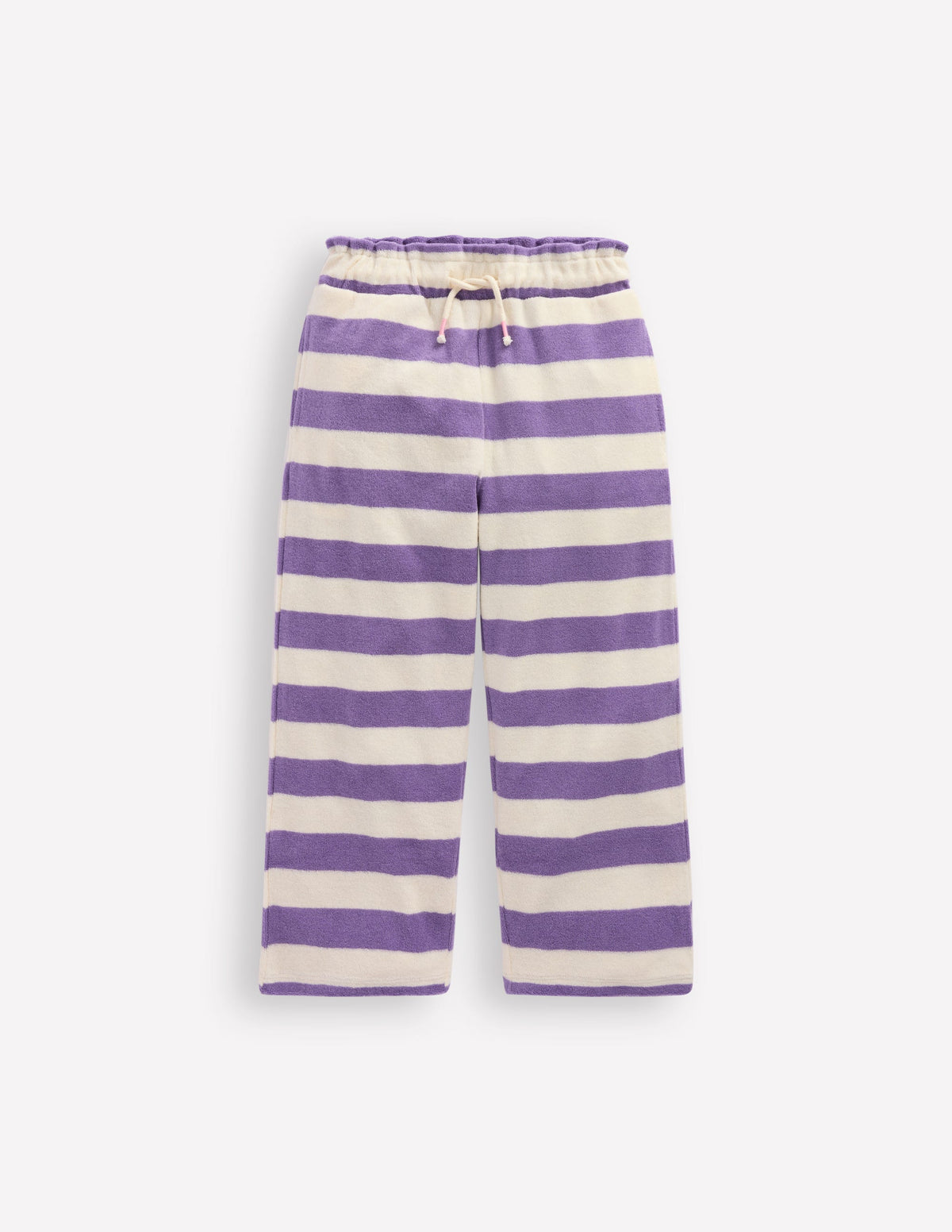 Towelling Trousers-Soft Ivory/Aster Purple - Image 1