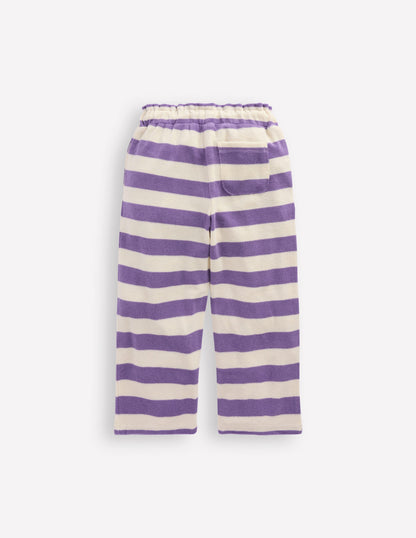 Towelling Trousers-Soft Ivory/Aster Purple-2