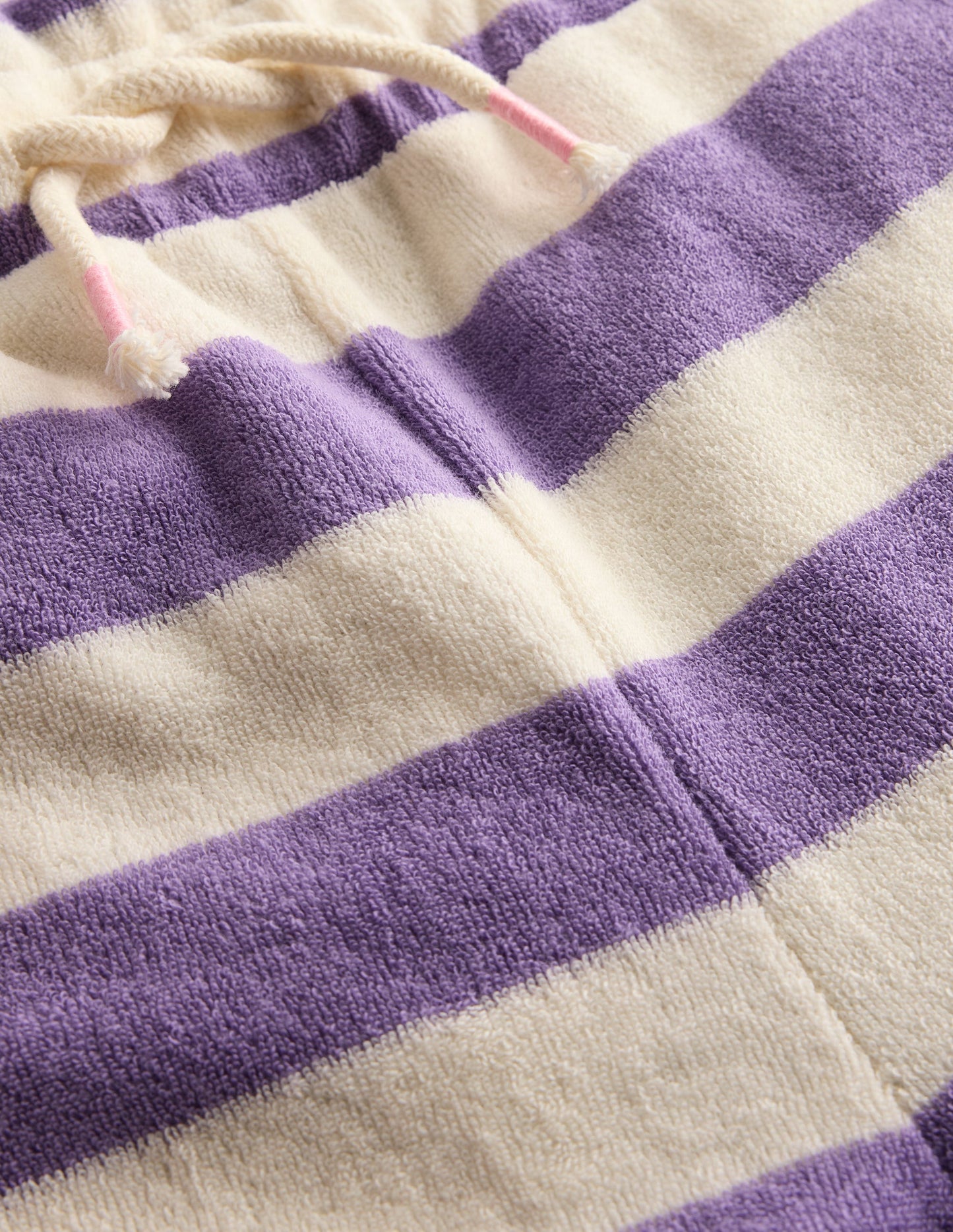 Towelling Trousers-Soft Ivory/Aster Purple