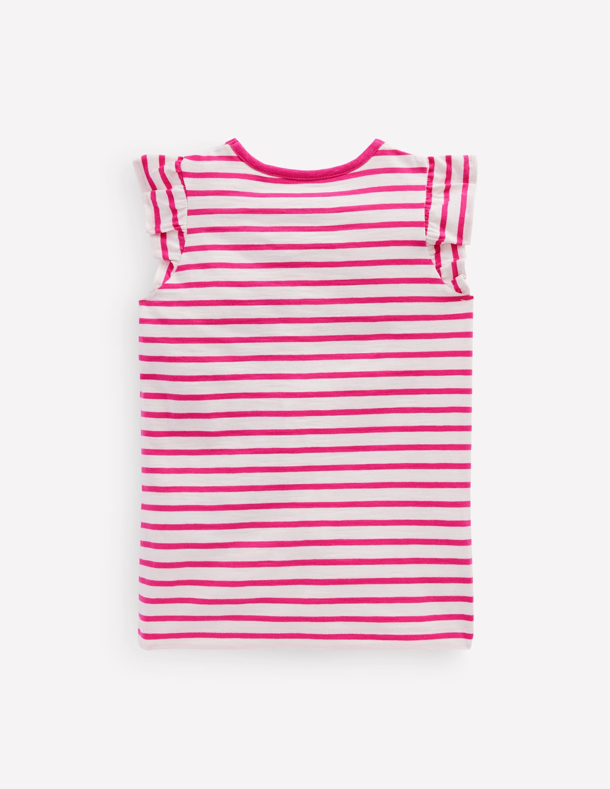 Short Sleeve Frill Logo Top-Raspberry/Soft Ivory Fruits - Image 2
