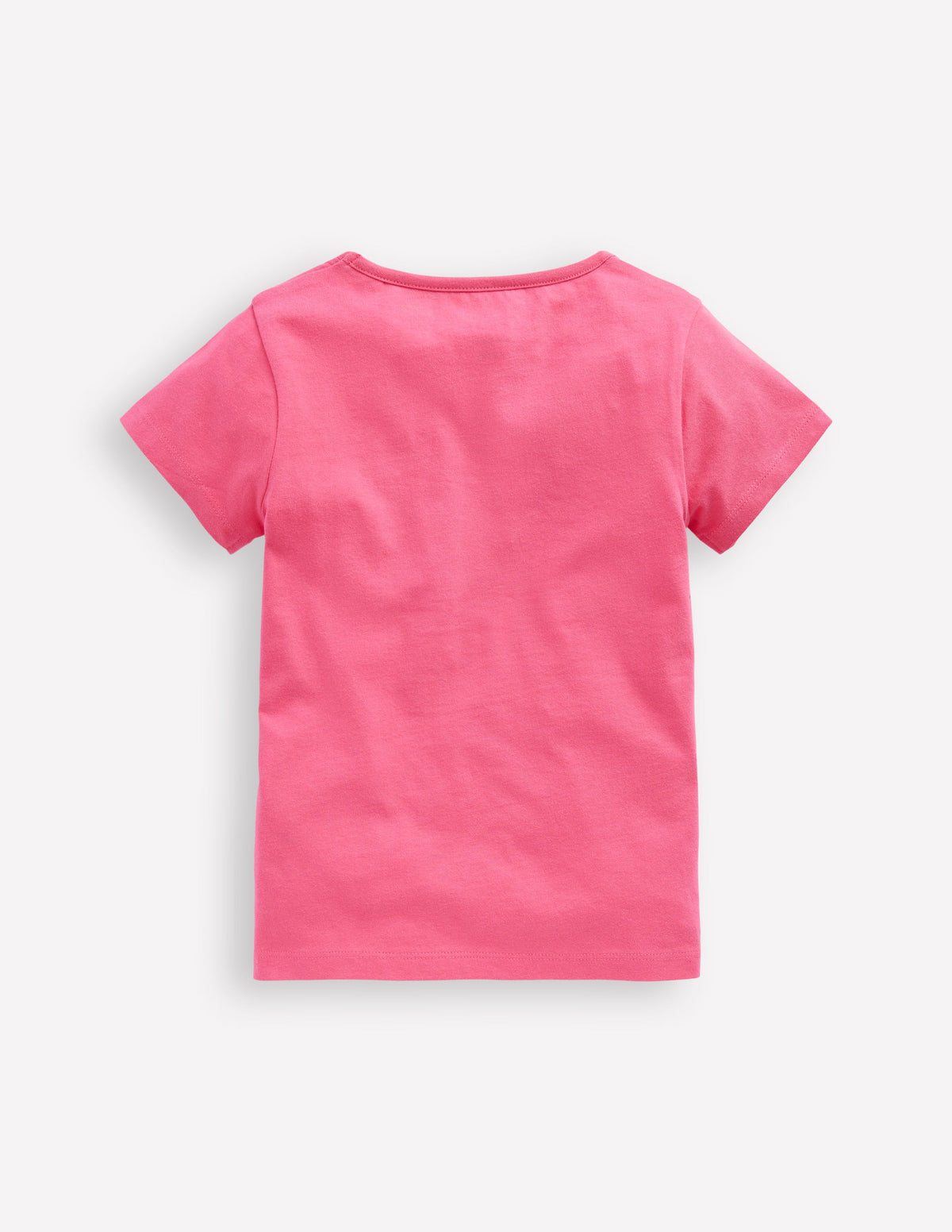 Short Sleeve Appliqué T-shirt-Rose Petal Pink Cat - Image 4