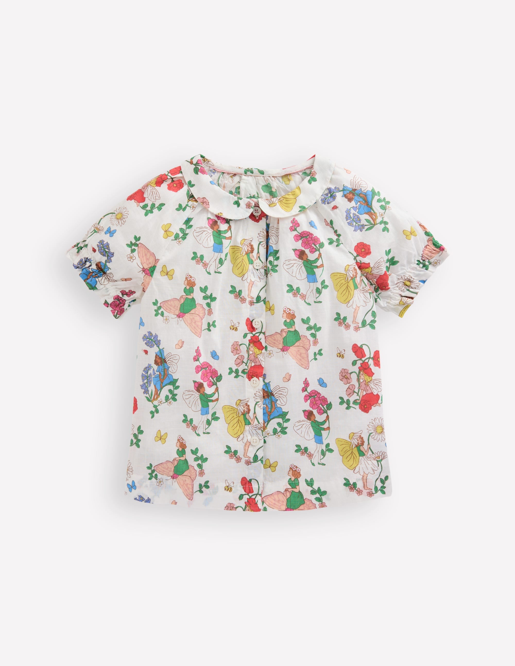 Woven Collared Top-Soft Ivory Flower Fairy - Image 5