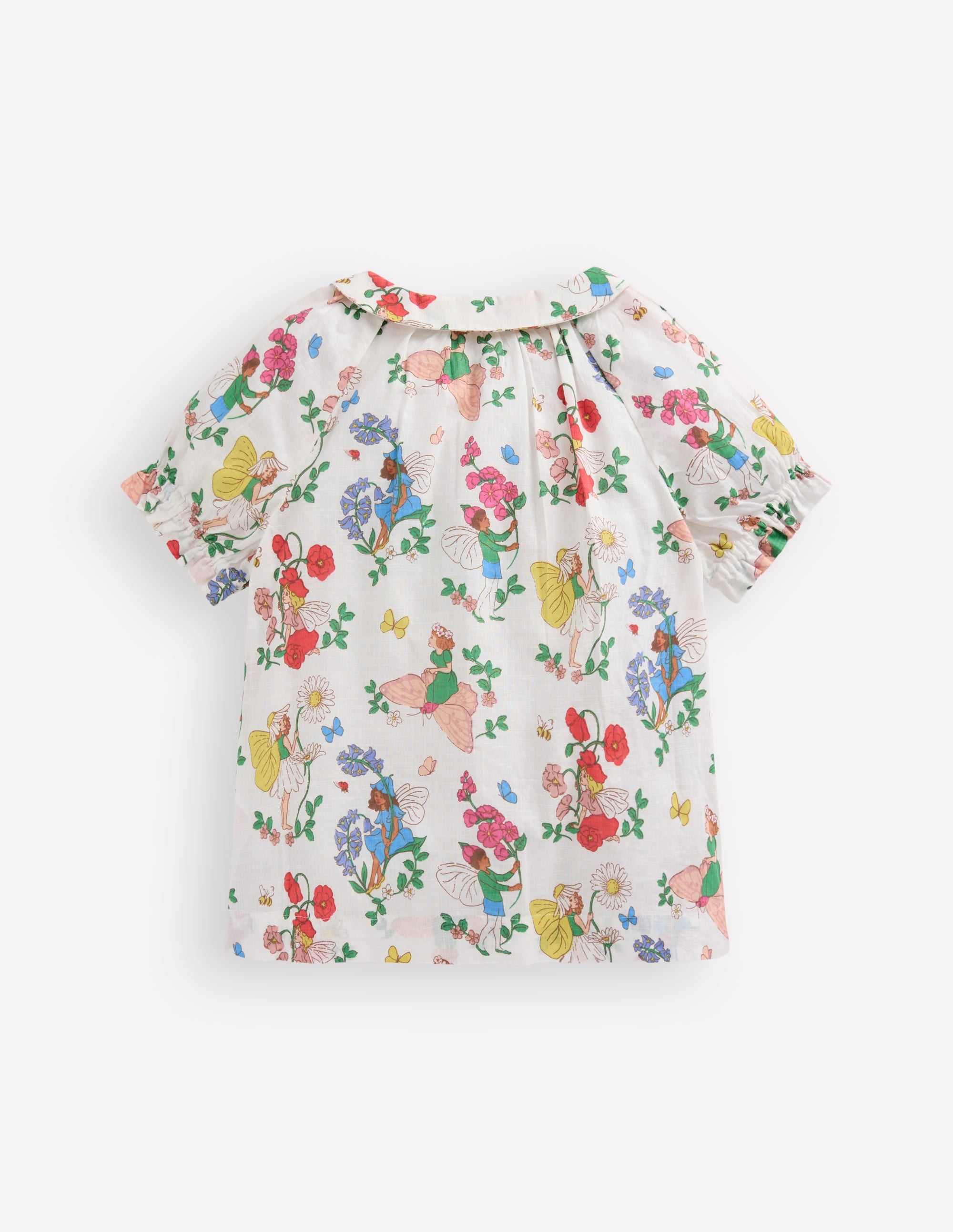 Woven Collared Top-Soft Ivory Flower Fairy - Image 6