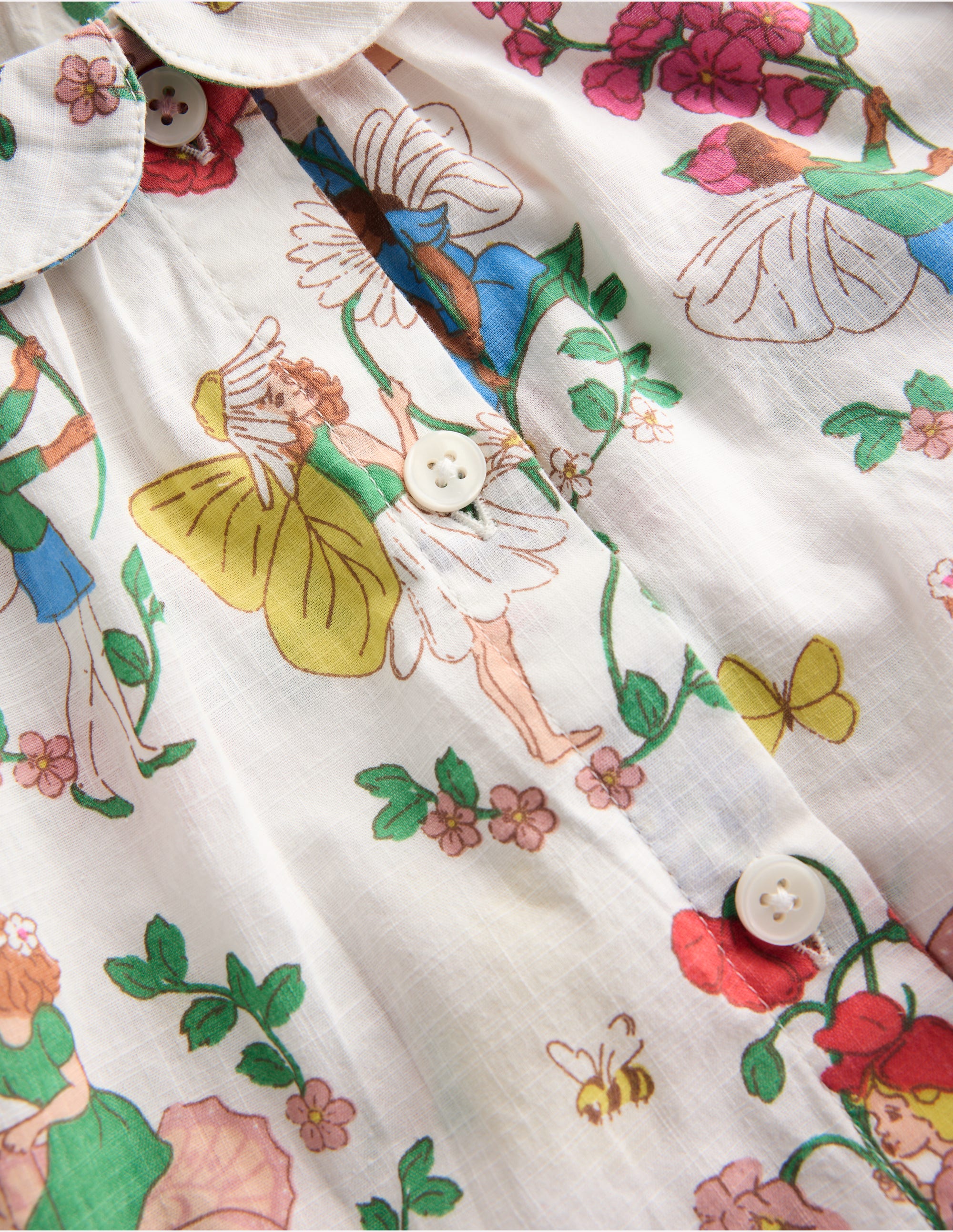 Woven Collared Top-Soft Ivory Flower Fairy - Image 7