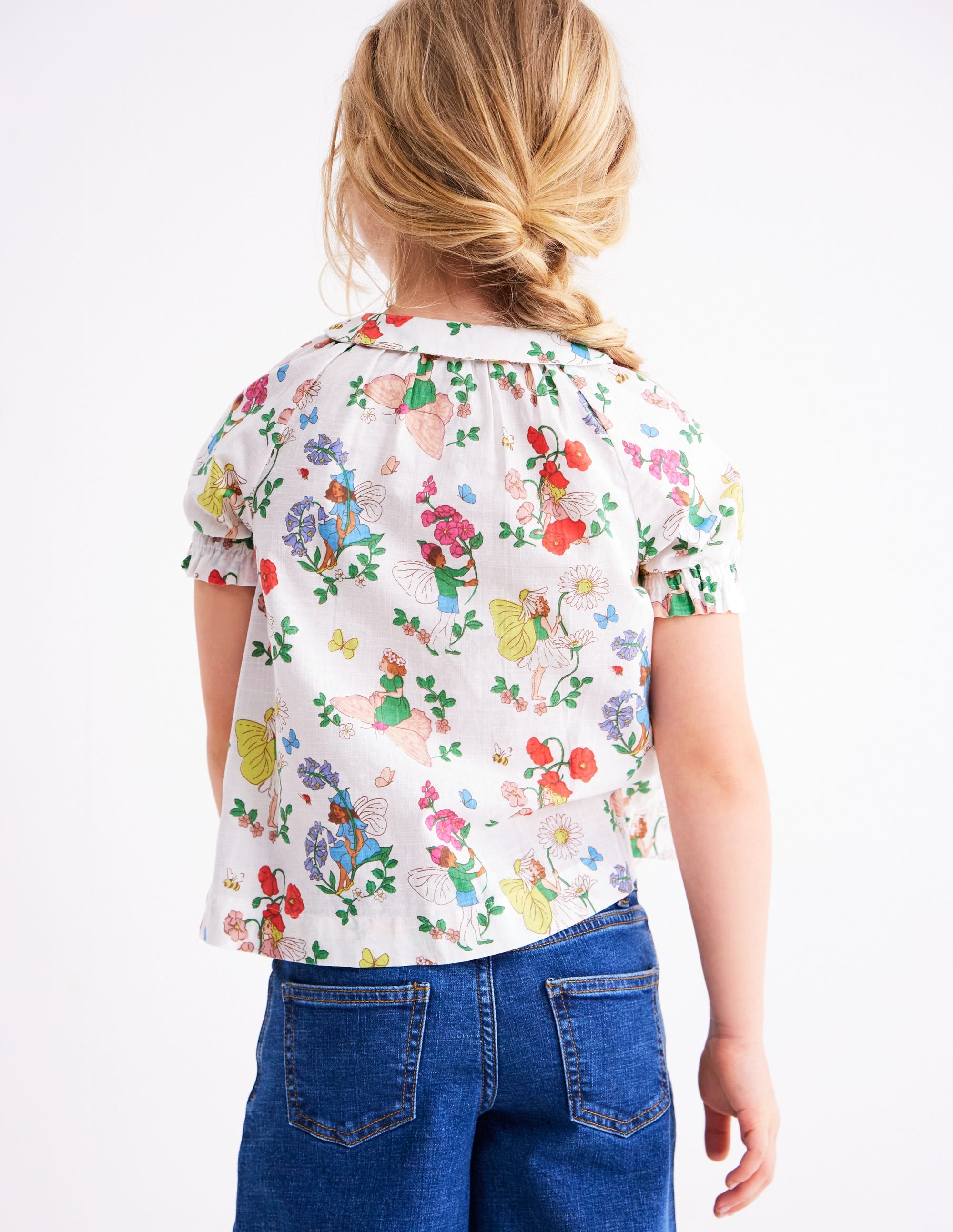 Woven Collared Top-Soft Ivory Flower Fairy - Image 3