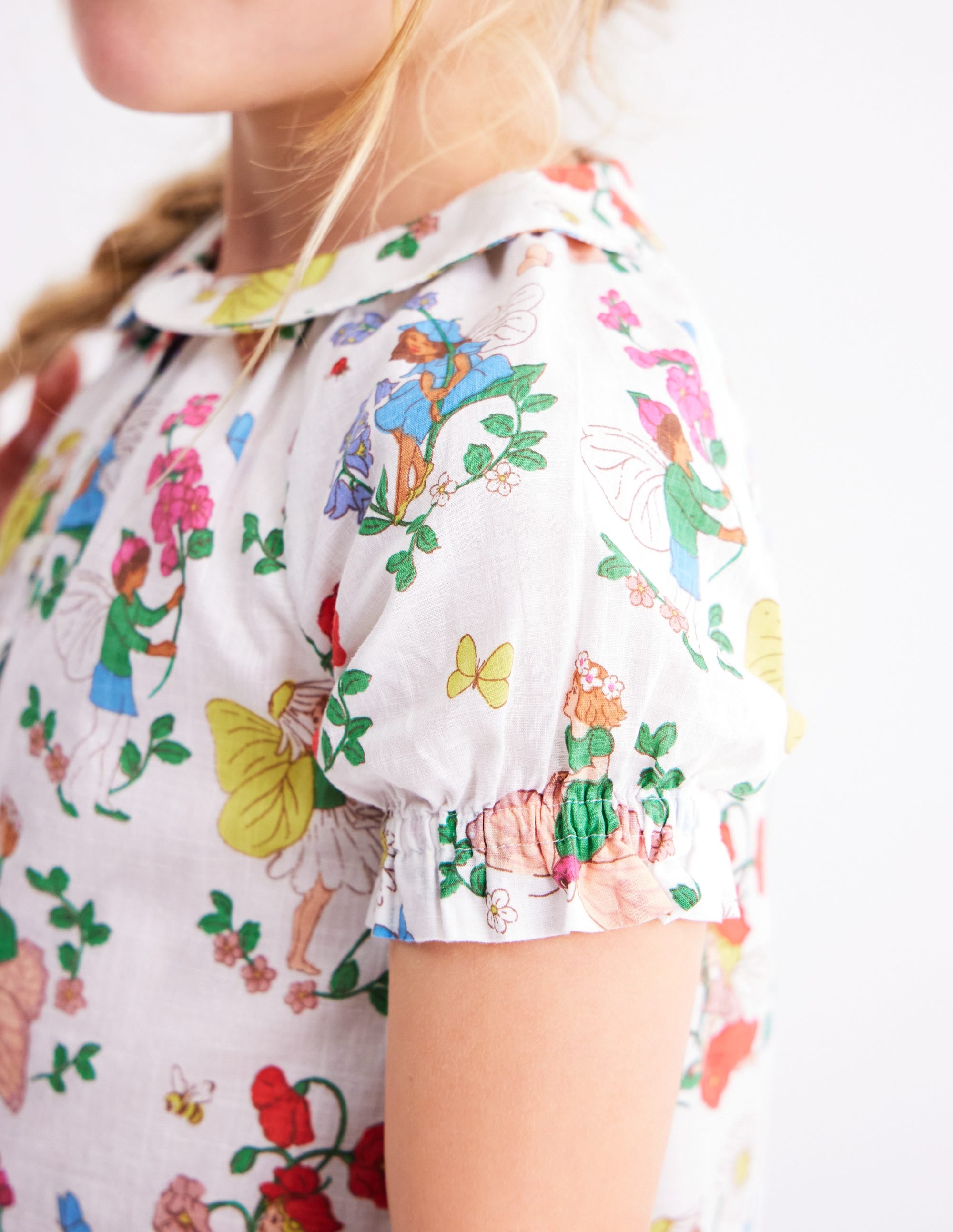 Woven Collared Top-Soft Ivory Flower Fairy - Image 4