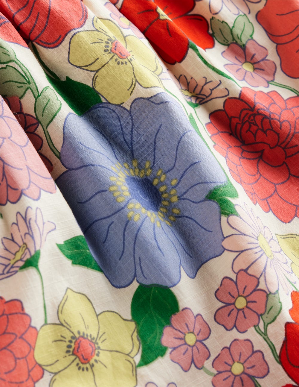 Frill Sleeve Woven Top-Multi Summer Garden