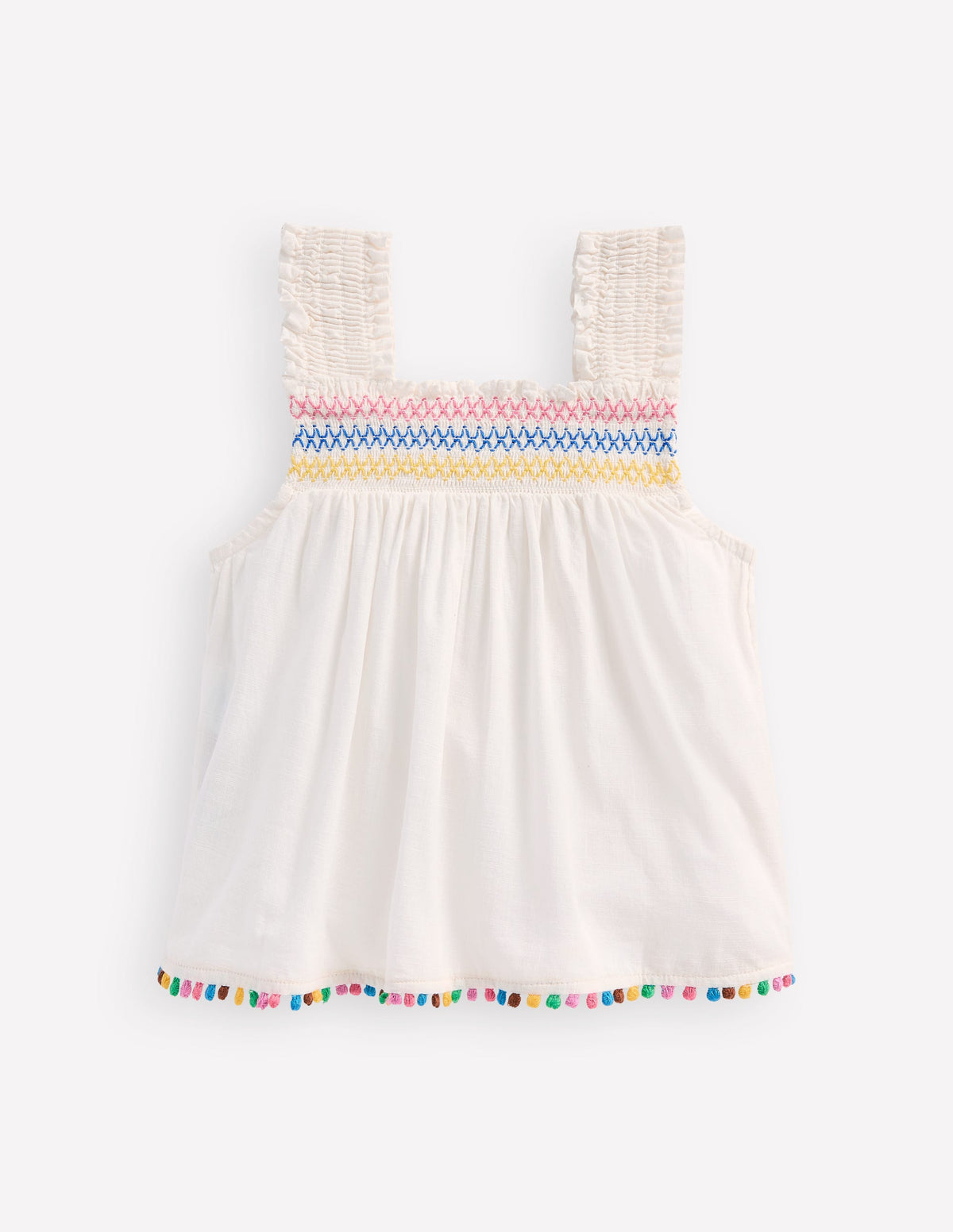 Smocked Woven Top-Soft Ivory - Image 2
