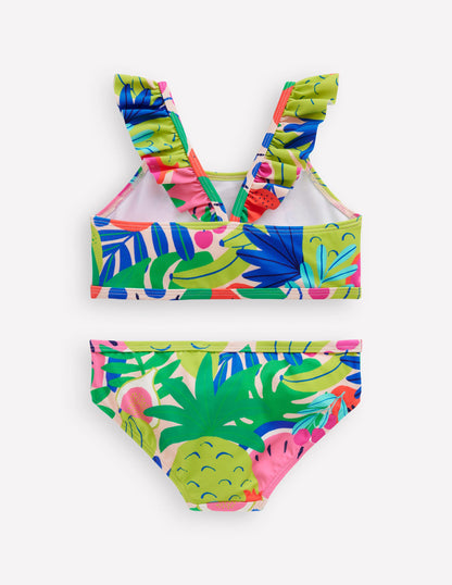 Frill Strap Bikini-Multi Tropical Fruit-2
