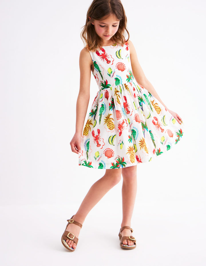 Harper Cross-Back Dress-Multi Tropical