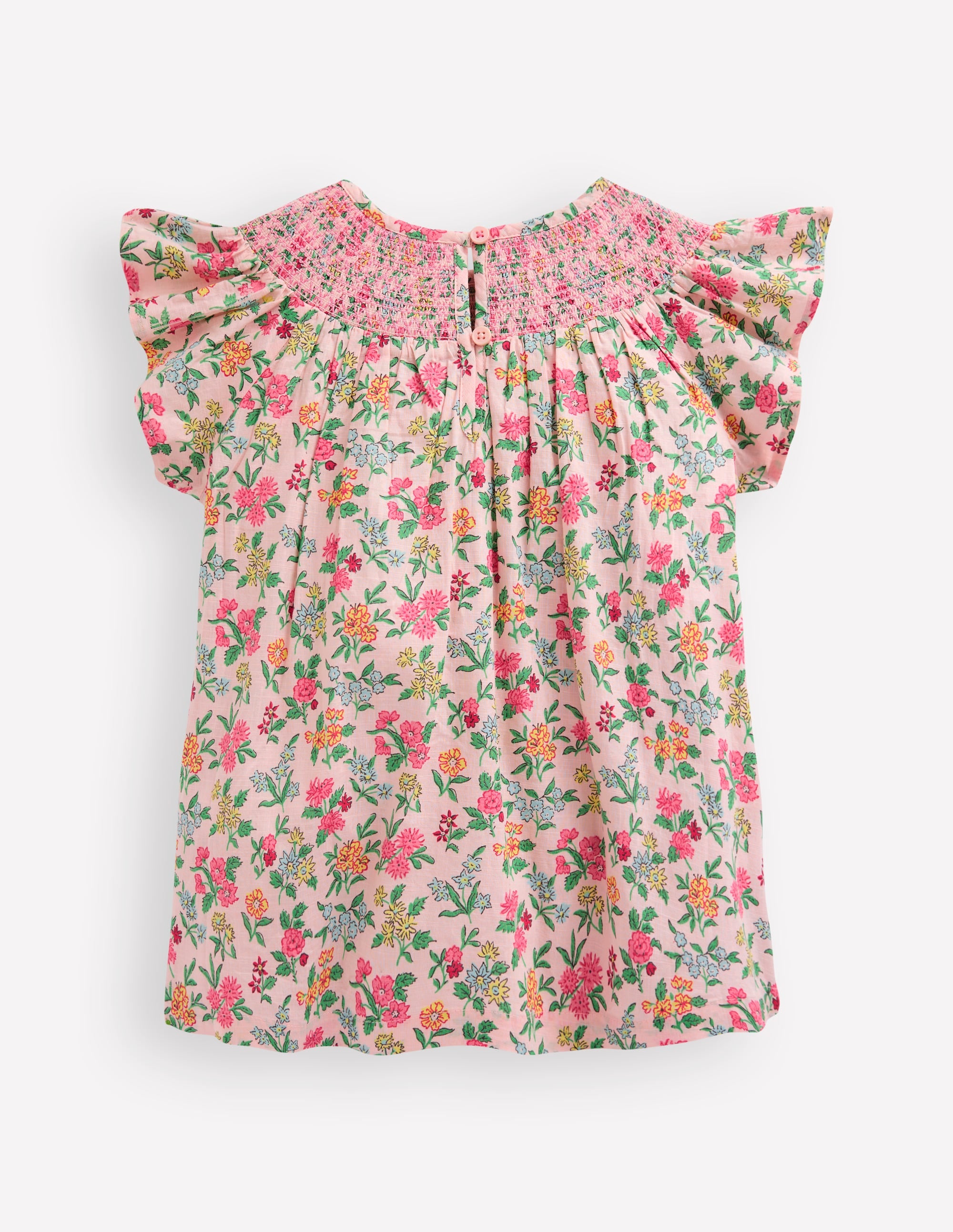 Woven Smocked Top-Chalk Pink Garden Ditsy - Image 6