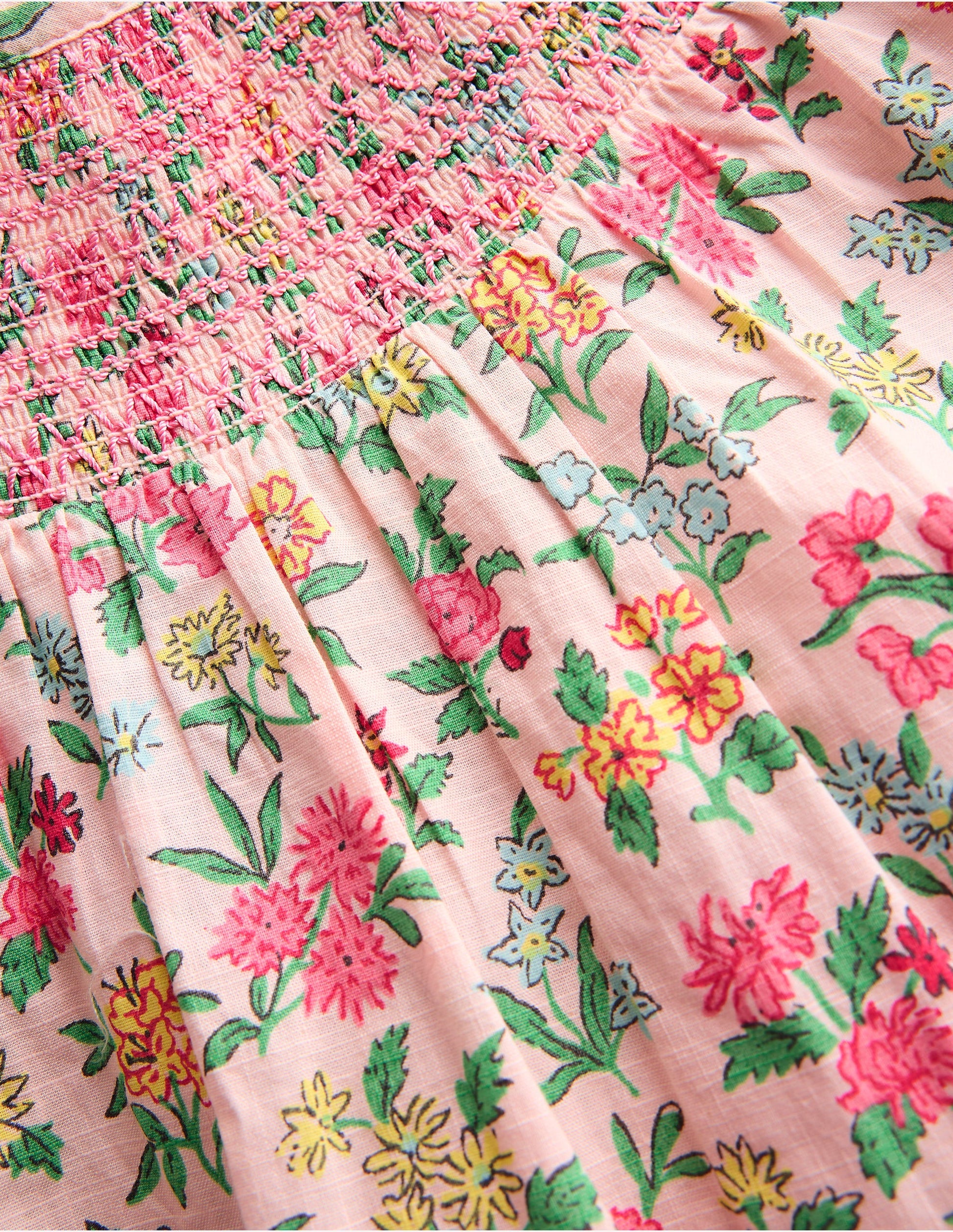 Woven Smocked Top-Chalk Pink Garden Ditsy-7