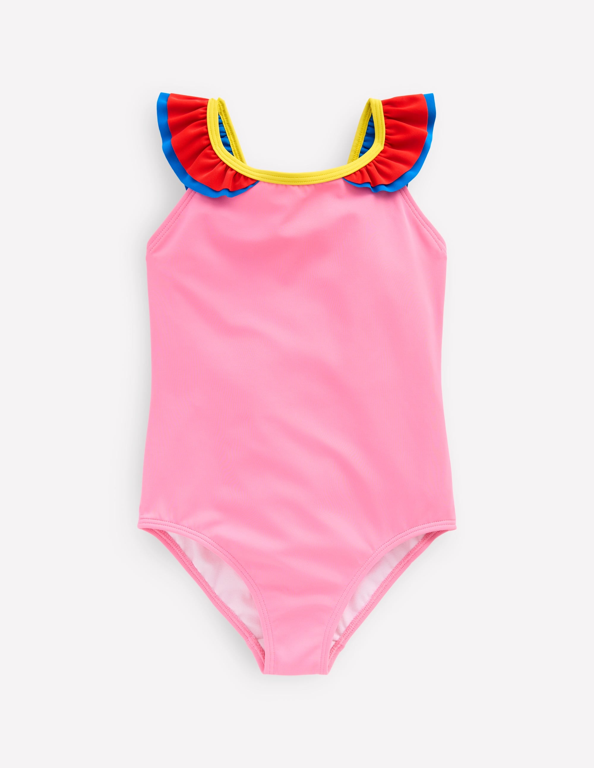 Hallie Frill Strap Swimsuit-Strawberry Pink Parrot - Image 1