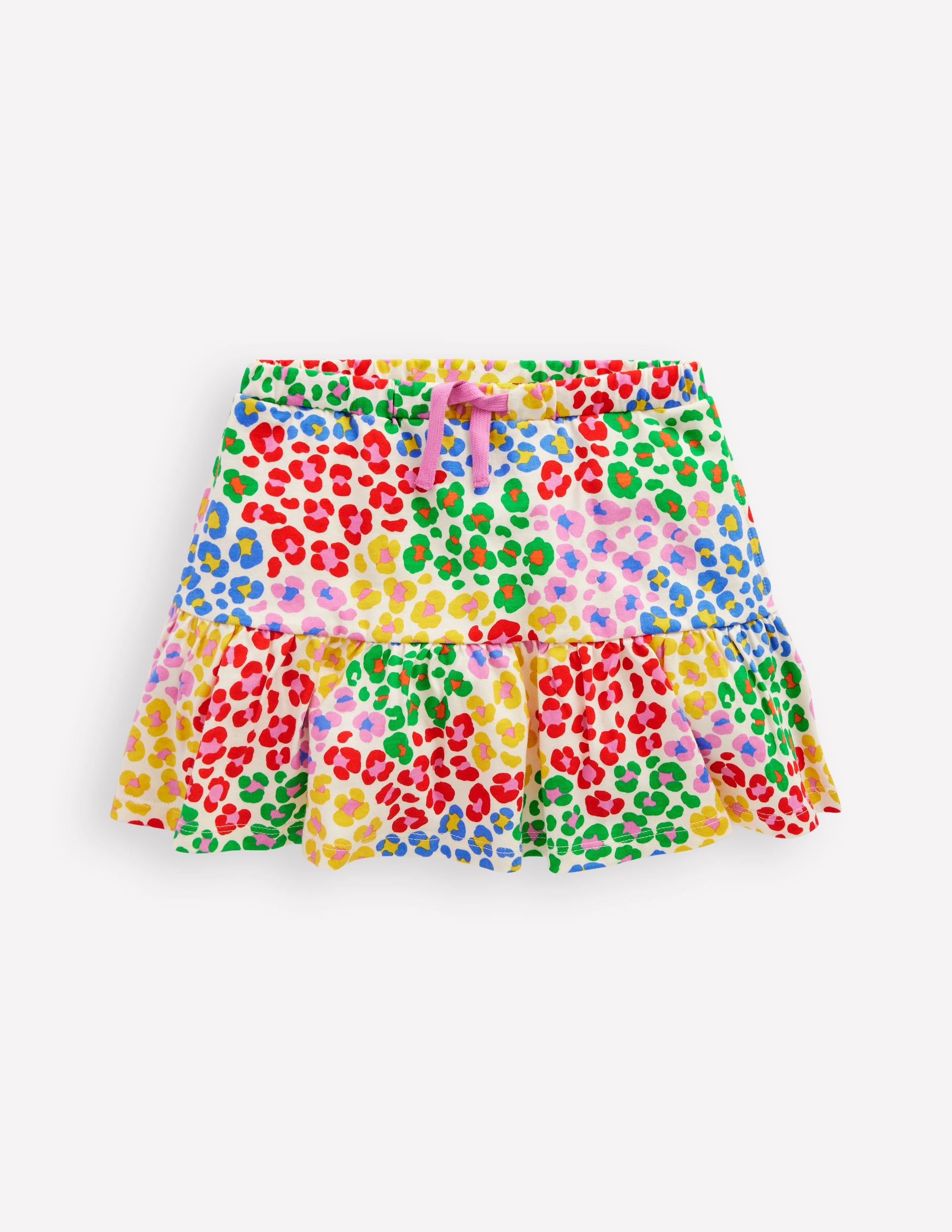 Tiered Jersey Skort-Multi Rainbow Leopard - Image 1