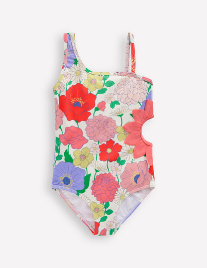 Lettice Cut Out Swimsuit-Multi Summer Garden-1