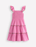 Addison Twirly Pom Dress-Pink