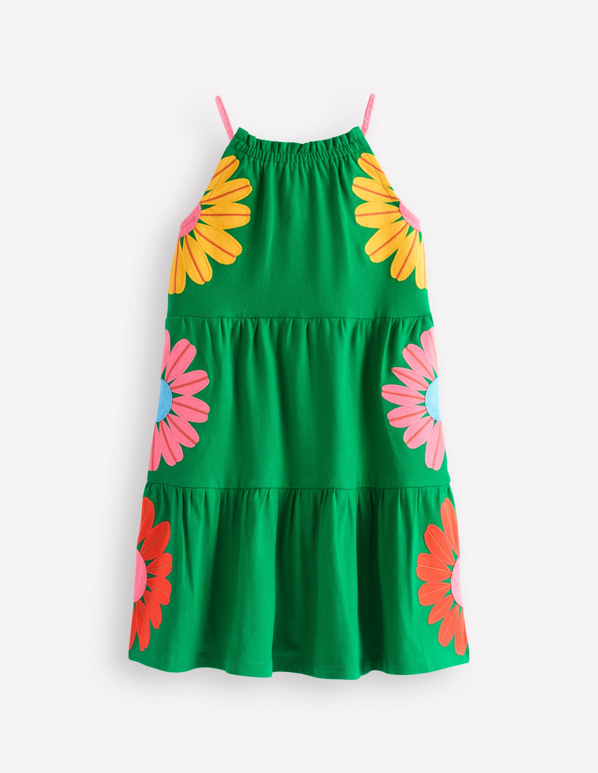 Enola Hotchpotch Jersey Dress-Rich Emerald Flowers - Image 1