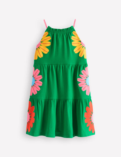 Enola Hotchpotch Jersey Dress-Rich Emerald Flowers-1