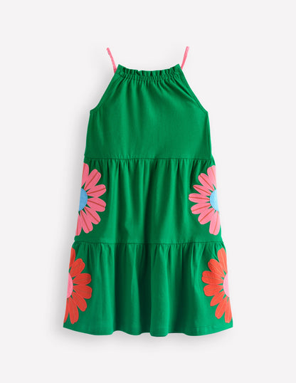 Enola Hotchpotch Jersey Dress-Rich Emerald Flowers-2
