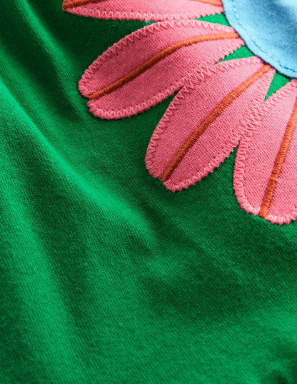 Enola Hotchpotch Jersey Dress-Rich Emerald Flowers-3