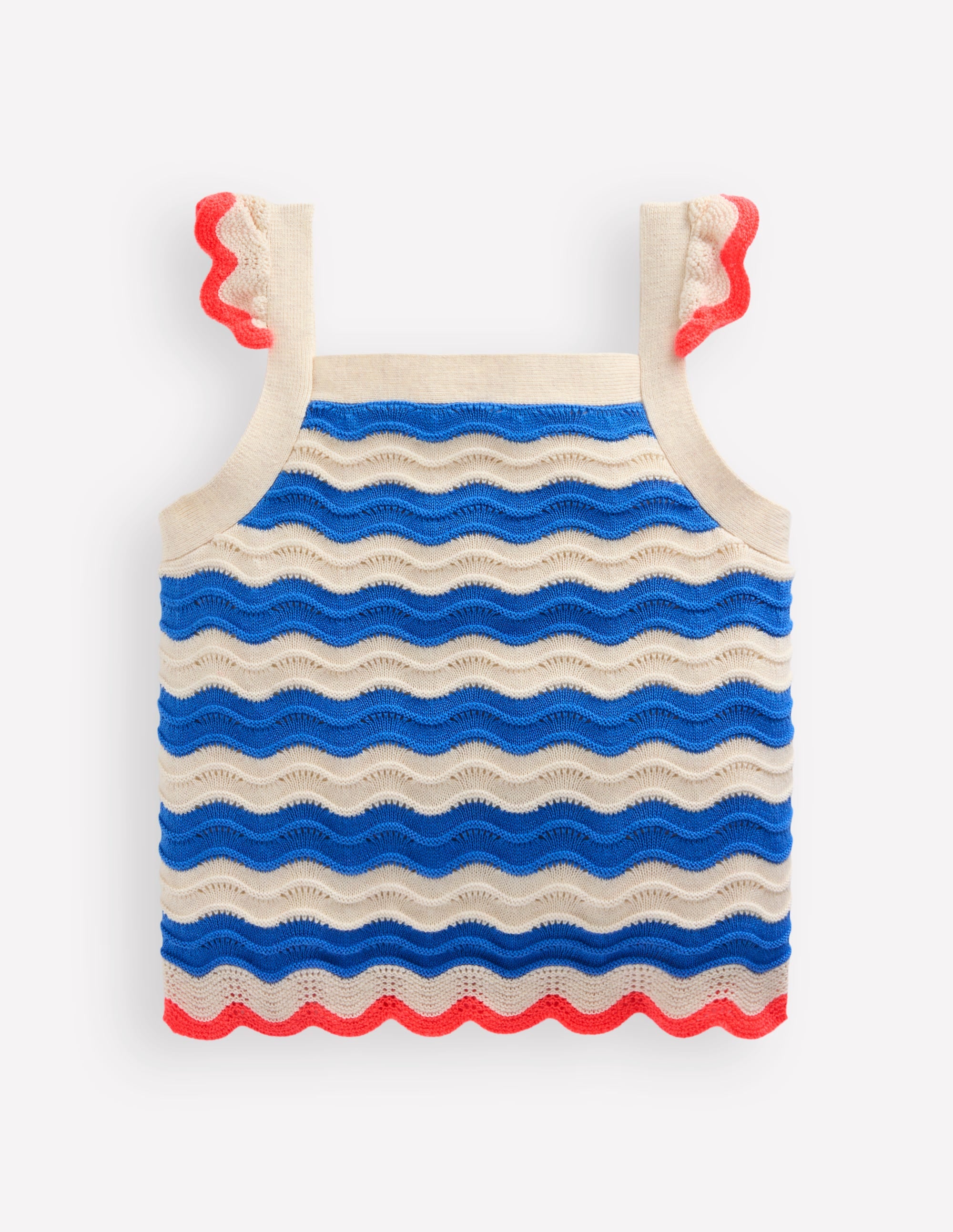 Leonore Fun Knitted Top-Blue/Ivory Stripe - Image 1