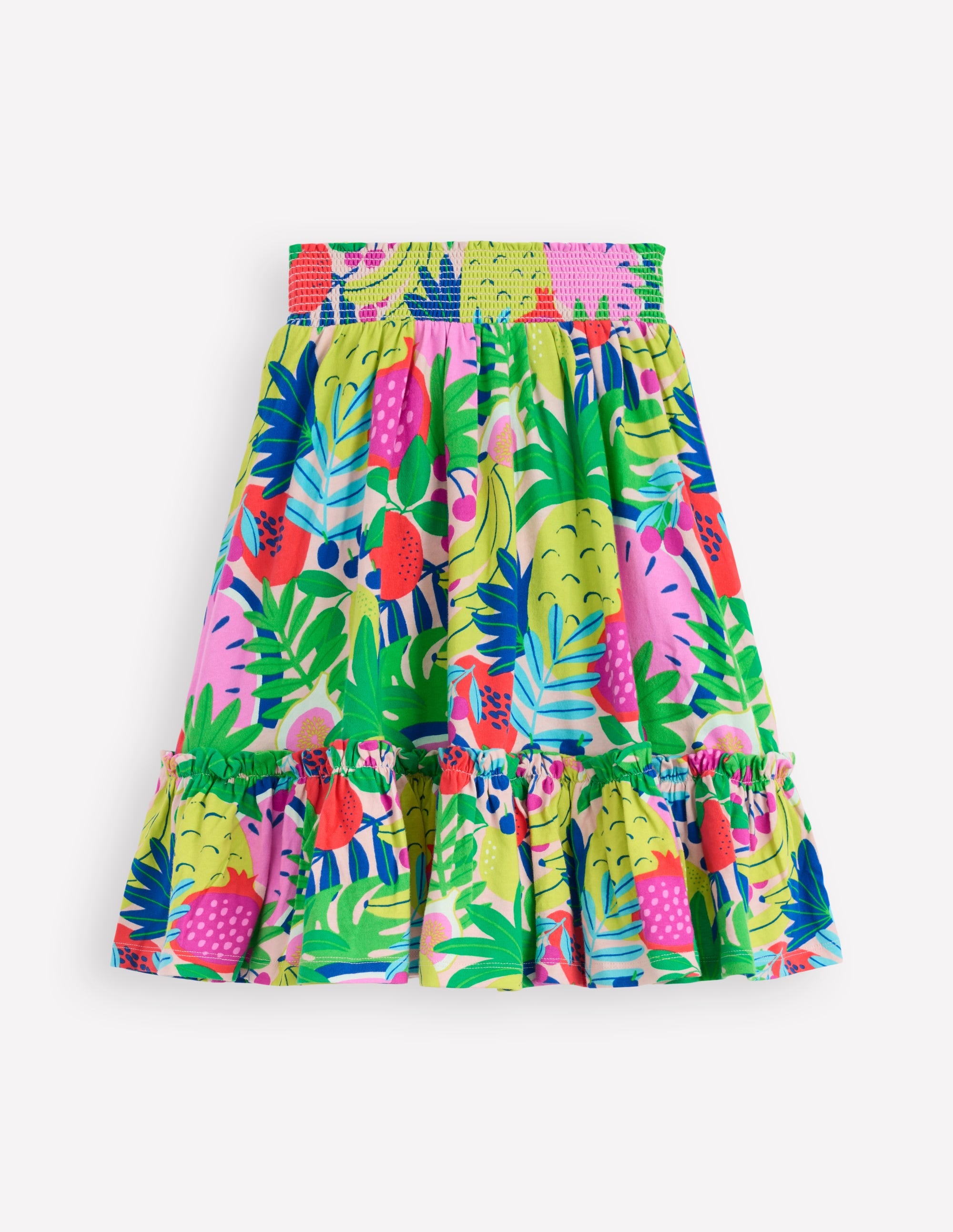 Jersey Midi Skirt-Multi Tropical Fruit - Image 2