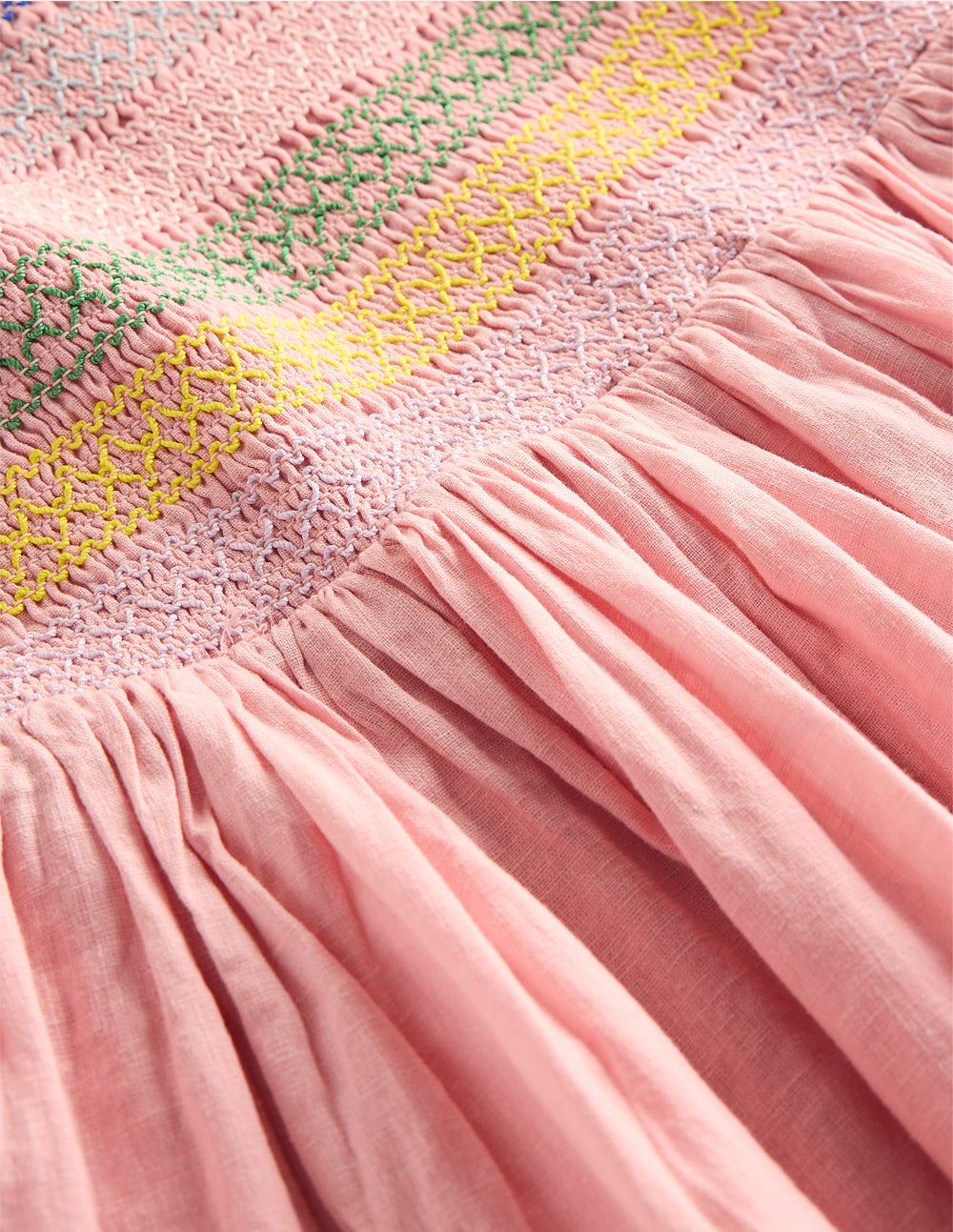 Gwendolyn Cotton Linen Dress-Pink - Image 3