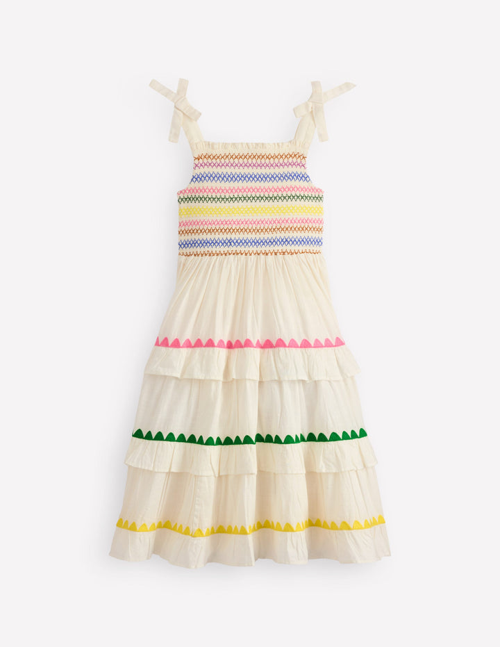 Odette Tiered Woven Sundress-Soft Ivory