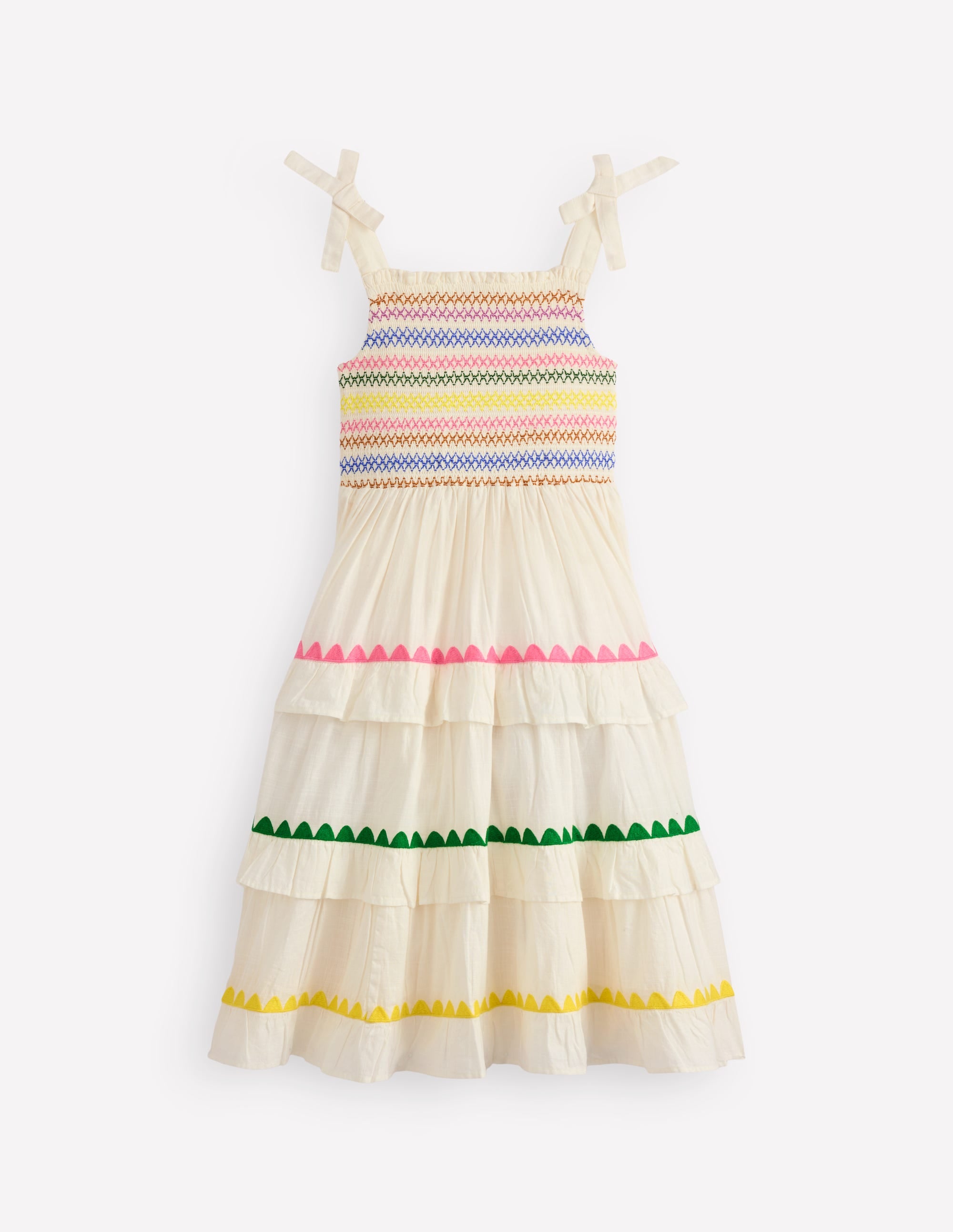 Odette Tiered Woven Sundress-Soft Ivory - Image 1