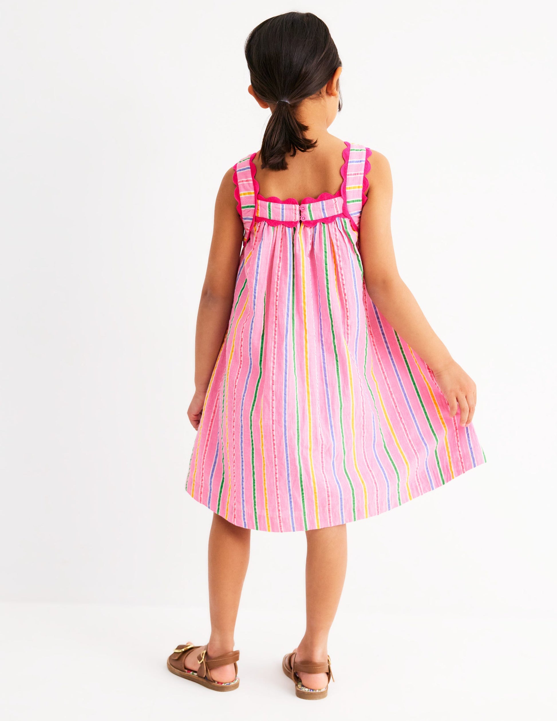 Maribel Strappy Swing Sundress-Pink Multi Stripe-2
