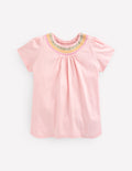 Jersey Smocked Top-Chalk Pink