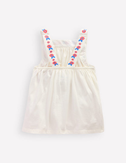 Embroidered Sleeveless Top-Soft Ivory-2