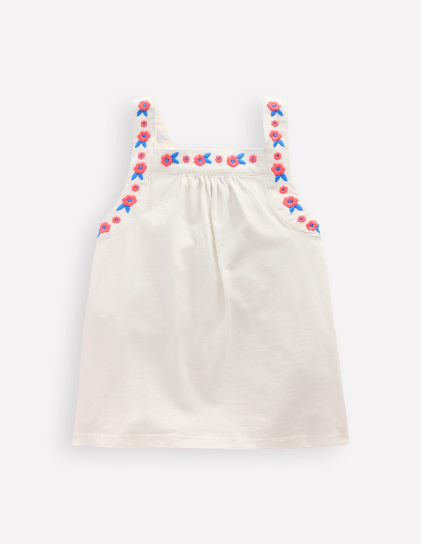 Embroidered Sleeveless Top-Soft Ivory