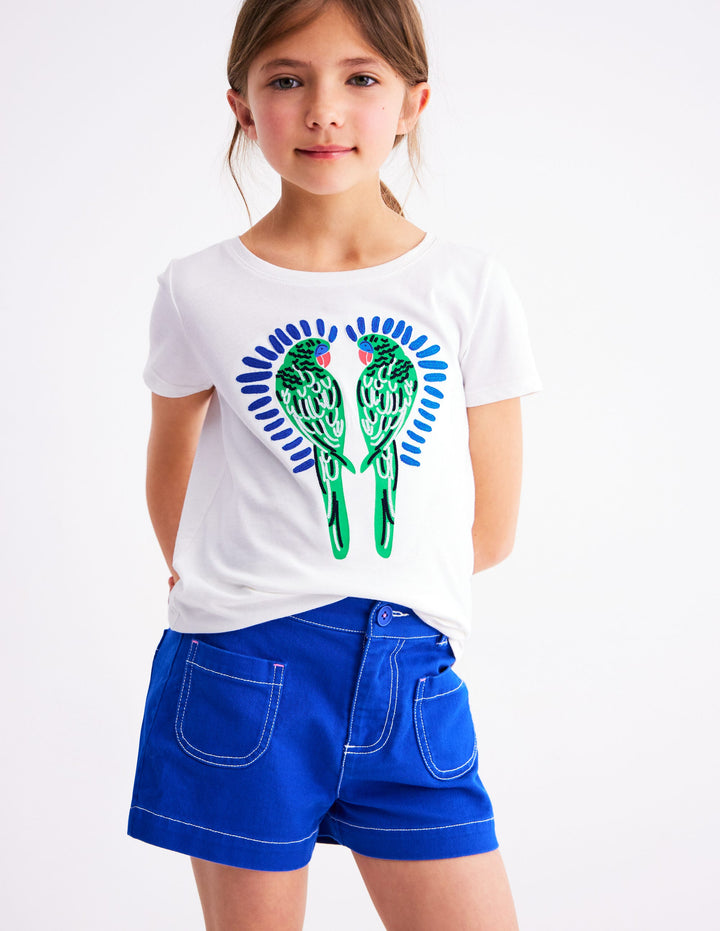 Bay Boucle T-Shirt-White Birds