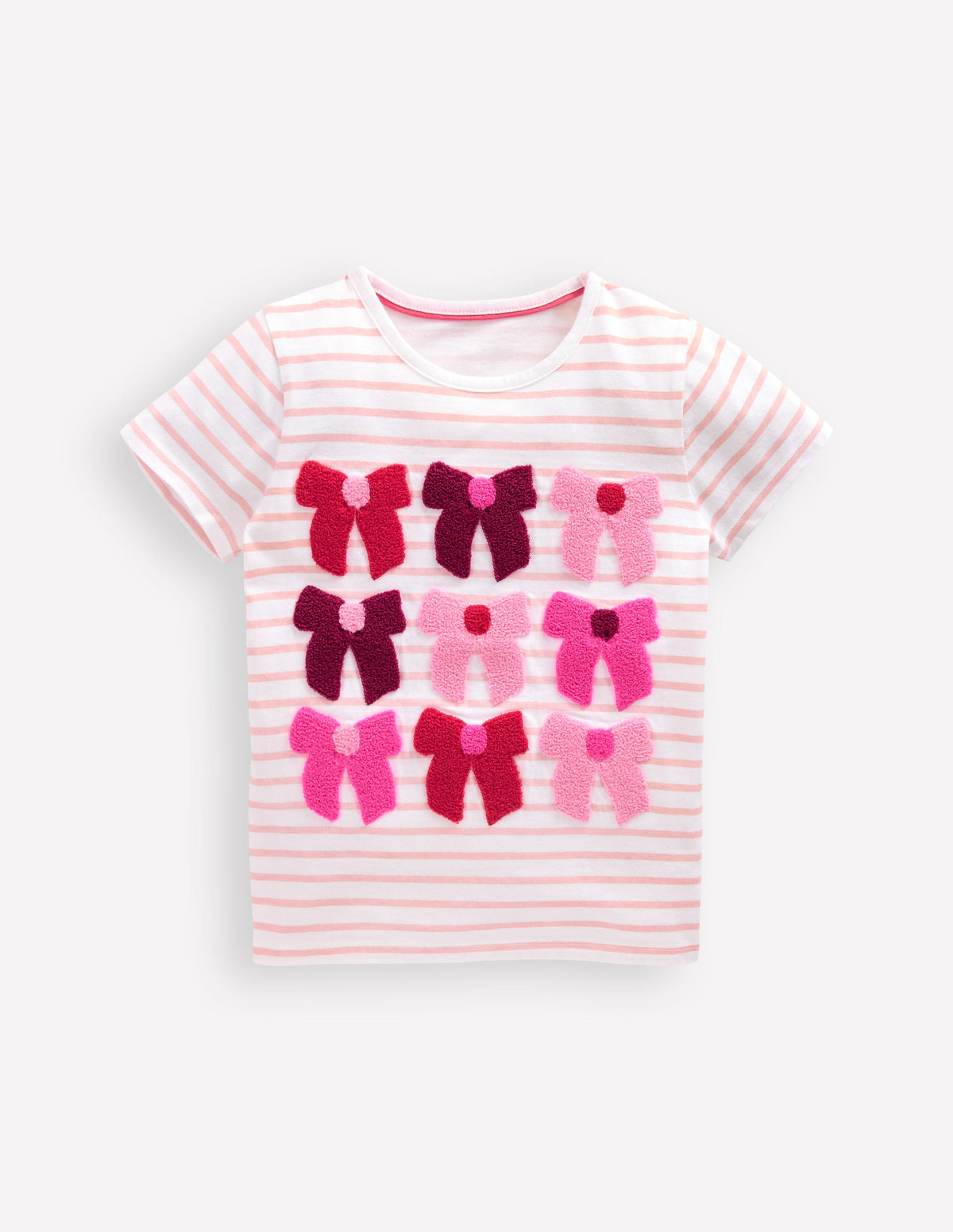 Bay Boucle T-Shirt-Stripe Bows - Image 1