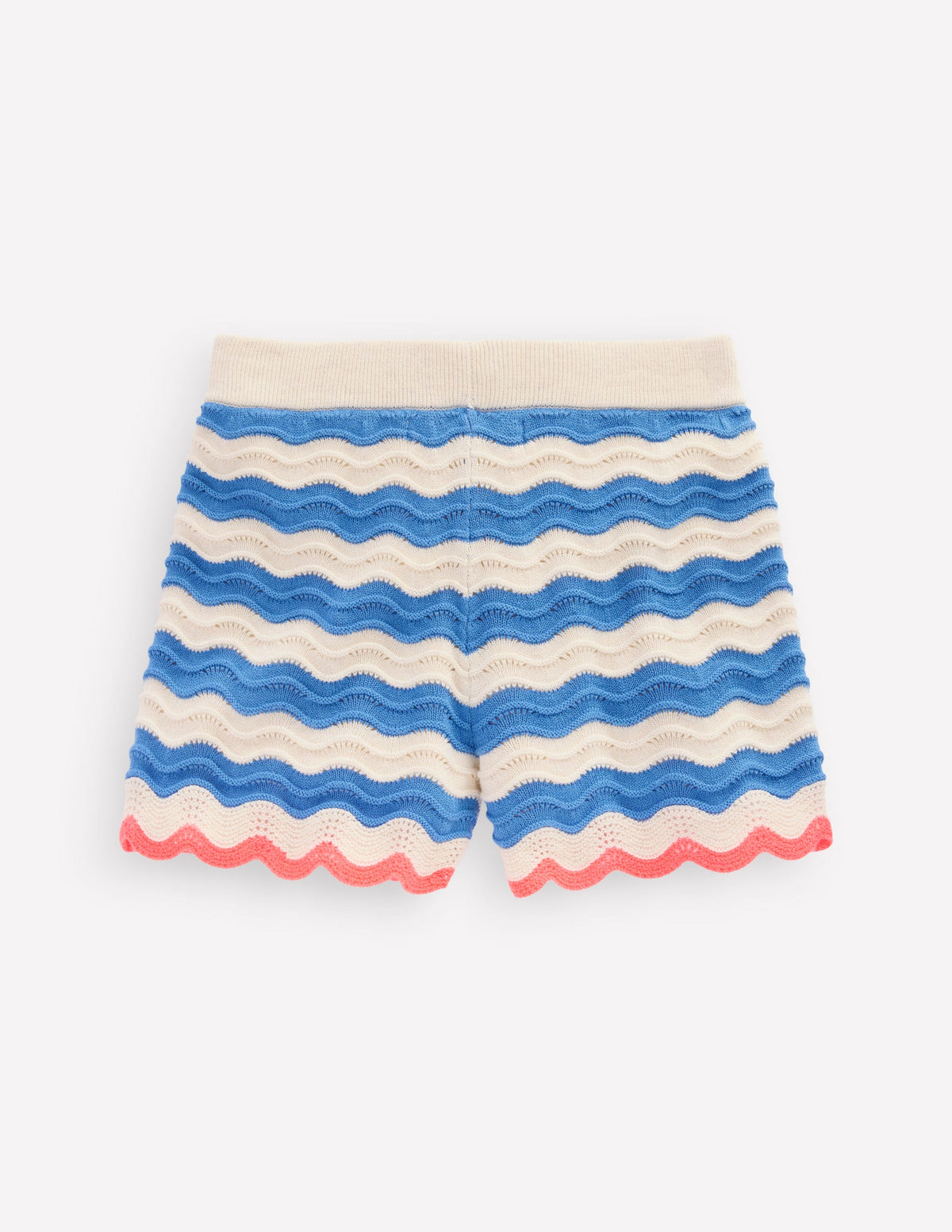 Knitted Shorts-Blue/ivory Stripe - Image 2