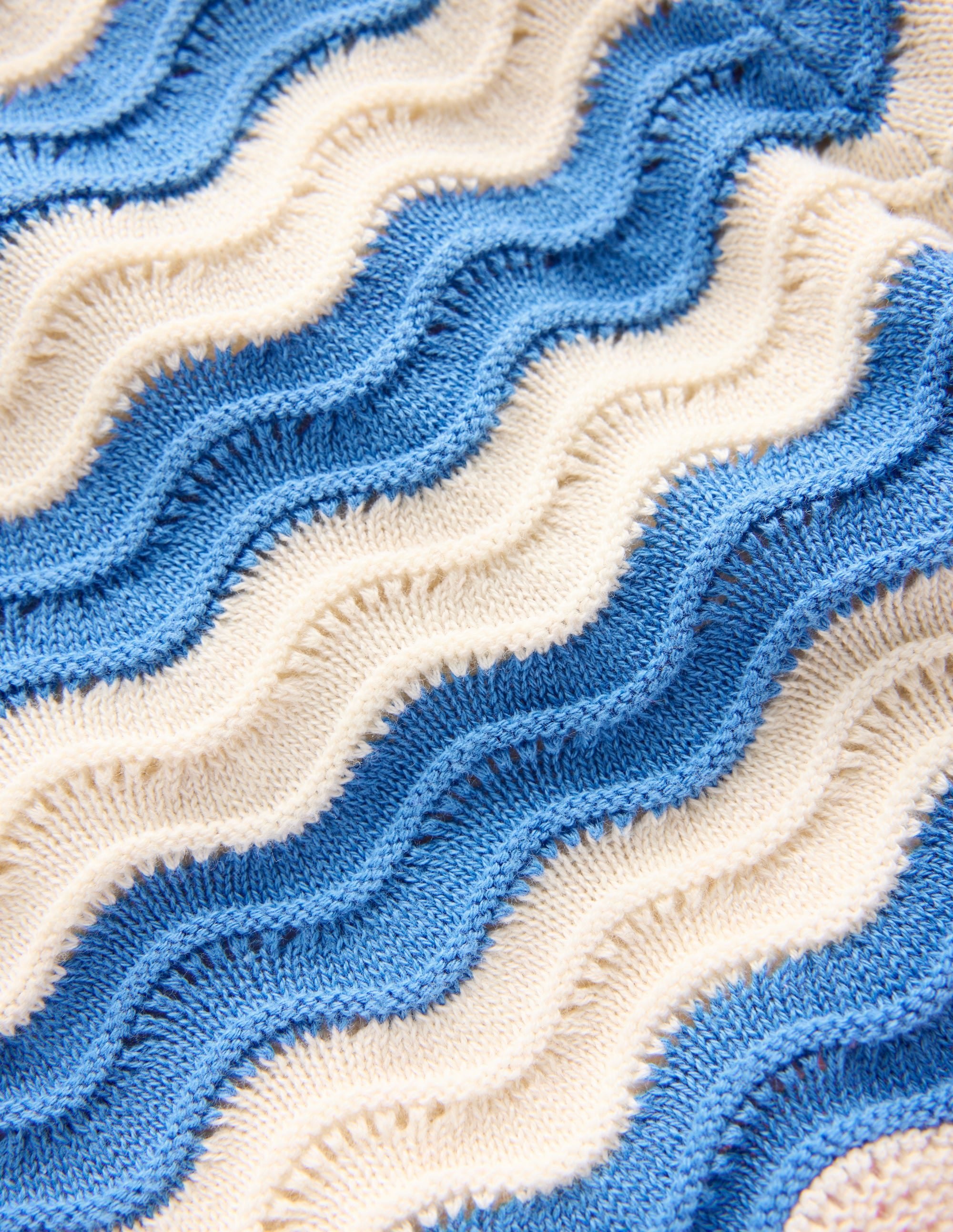 Knitted Shorts-Blue/ivory Stripe - Image 3