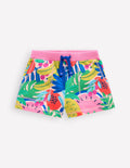 Printed Jersey Shorts-Multi Tropical Fruit